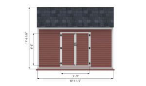 10x10 storage shed front side preview