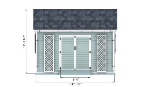 10x14 garden shed front side preview
