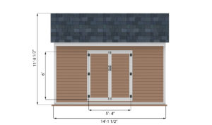 10x14 storage shed front side preview