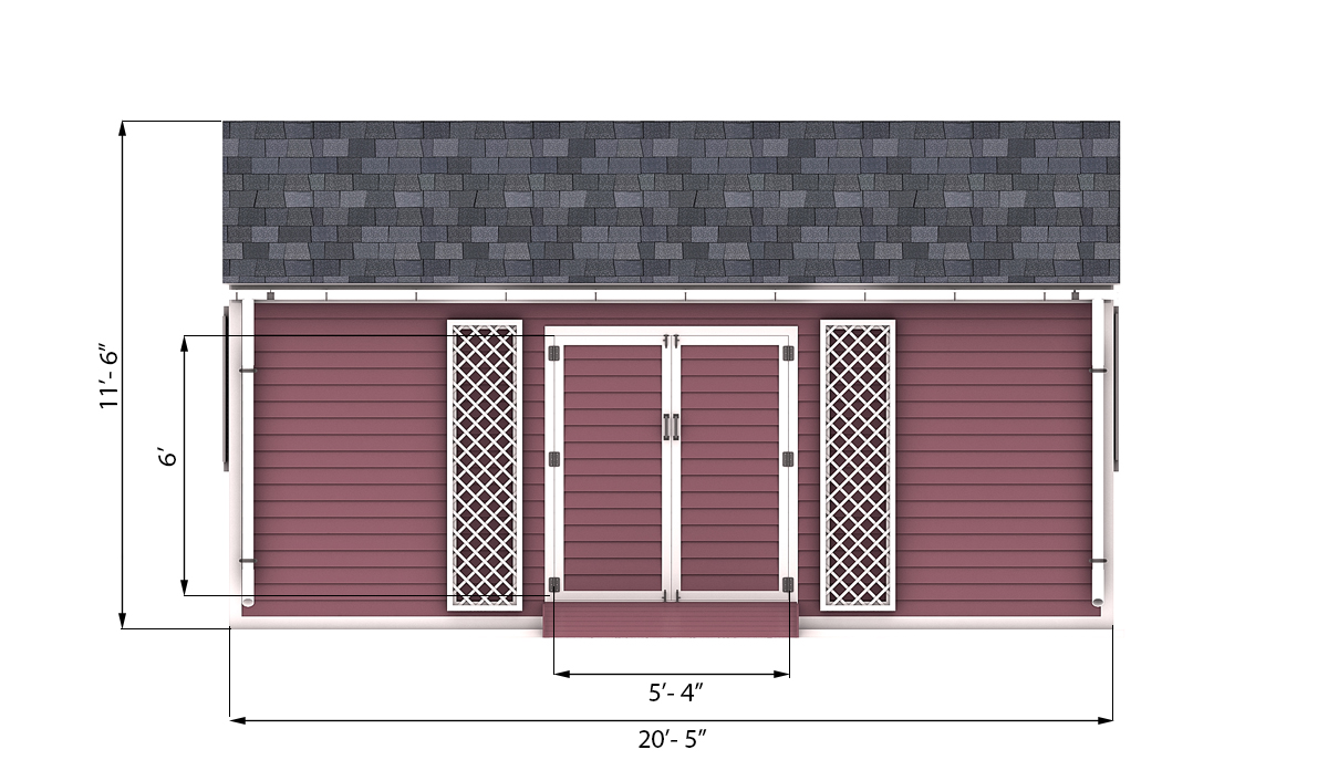 10x20 garden shed front side preview