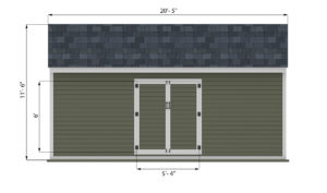 10x20 storage shed front side preview