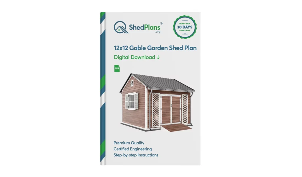 12x12 Gable Garden Shed Product Box