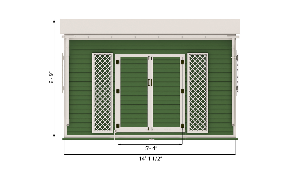 12x14 garden shed front side preview