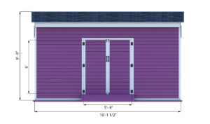 12x16 storage shed front side preview