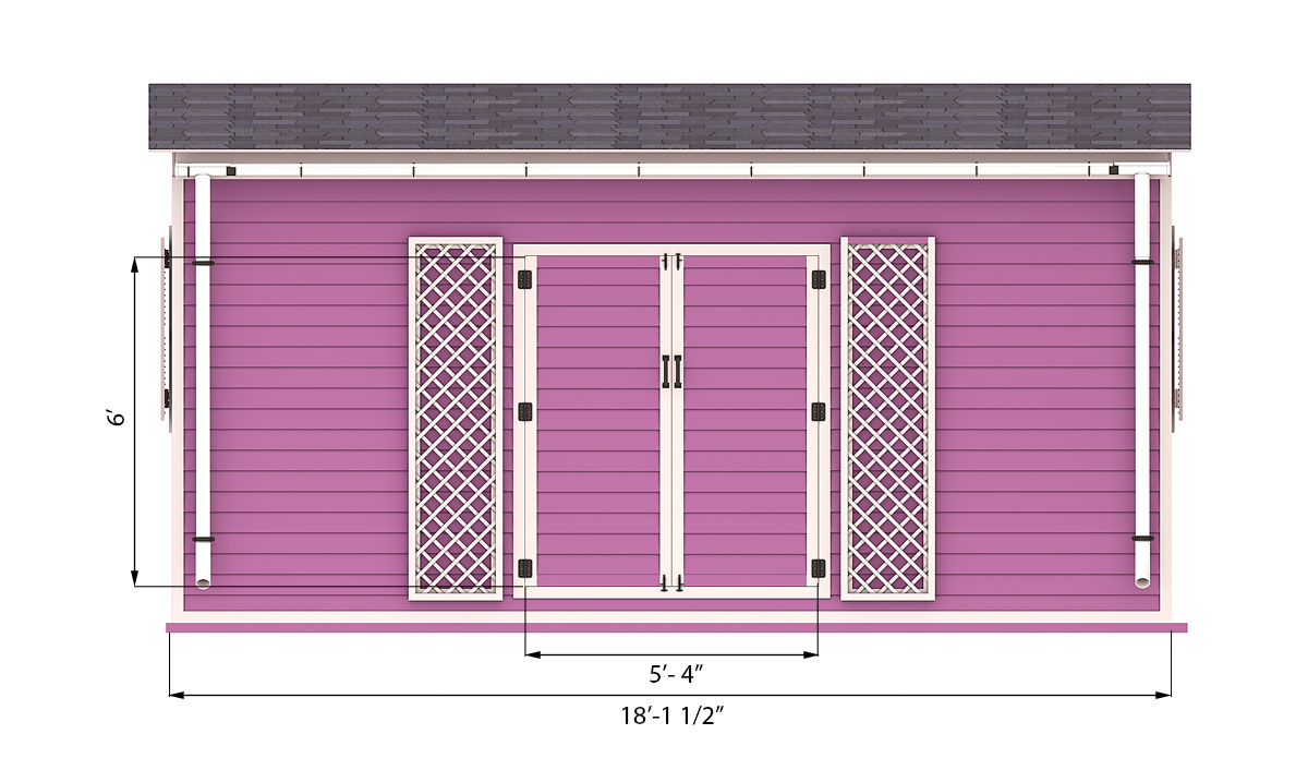 12x18 garden shed front side preview