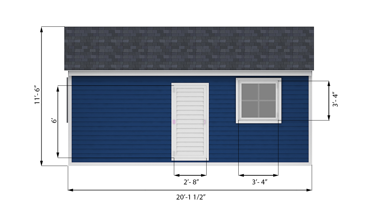 12x20 garage shed left side preview