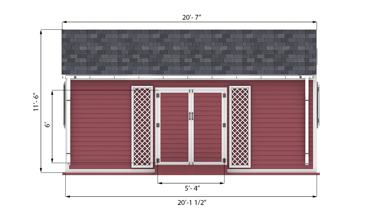 12x20 garden shed front side preview