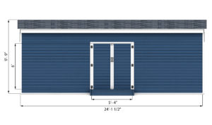 12x24 storage shed front side preview