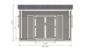 14x14 garden shed front side preview