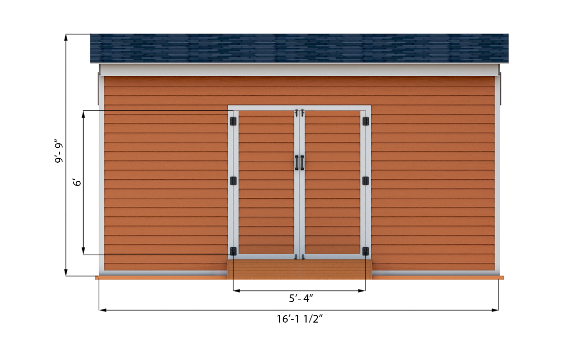 14x16 storage shed front side preview