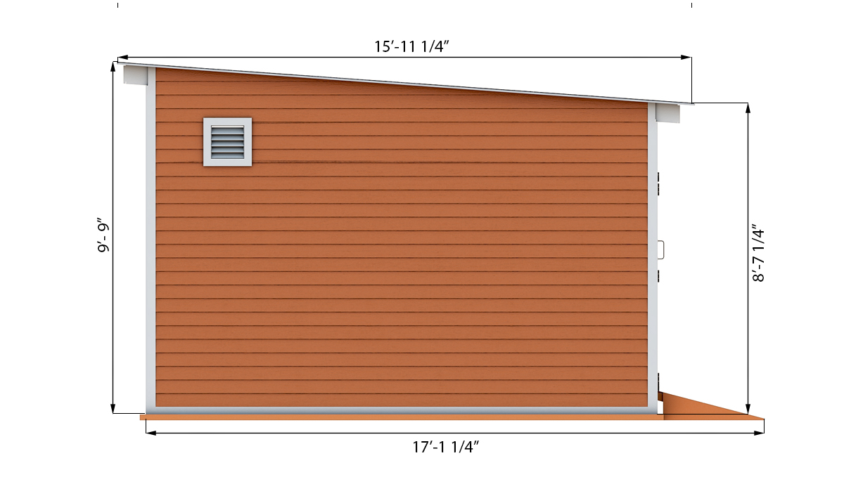 14x16 storage shed side preview