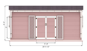 14x20 garden shed front side preview