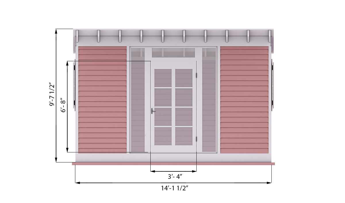 14x8 garden shed front side preview