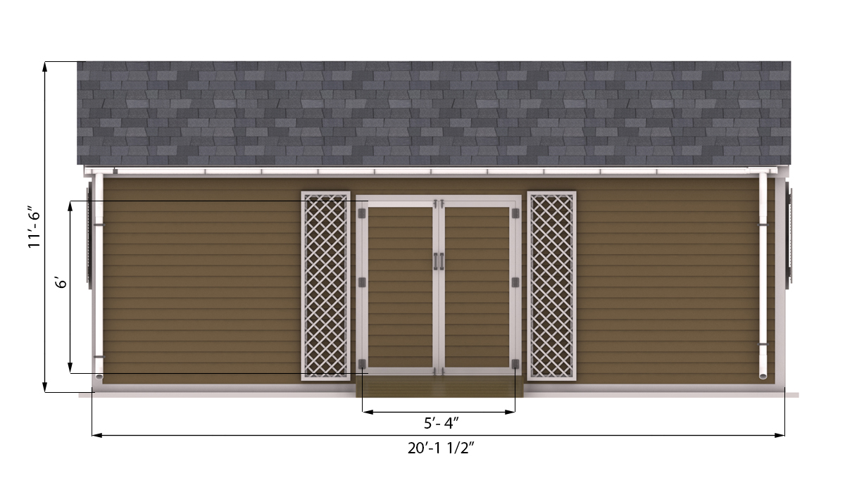 16x20 Garden Shed Front Side Preview