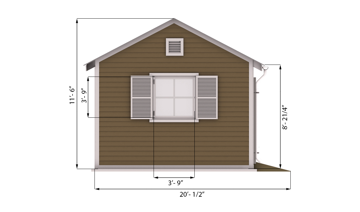 16x20 Garden Shed Side Preview
