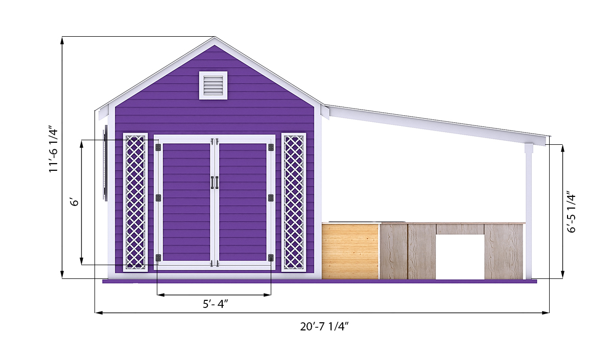 20x10 Garden shed front side preview