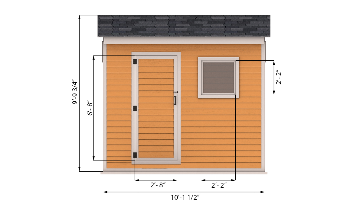 6x10 storage shed front side preview