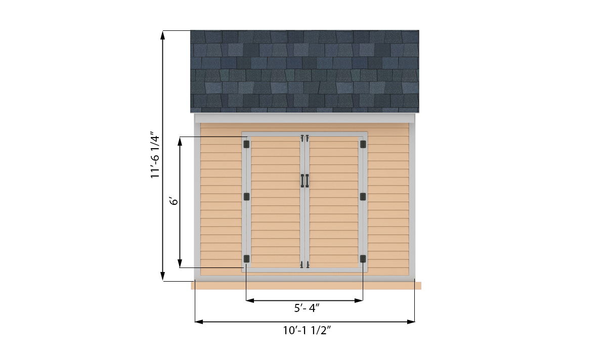 8x10 storage shed front side preview
