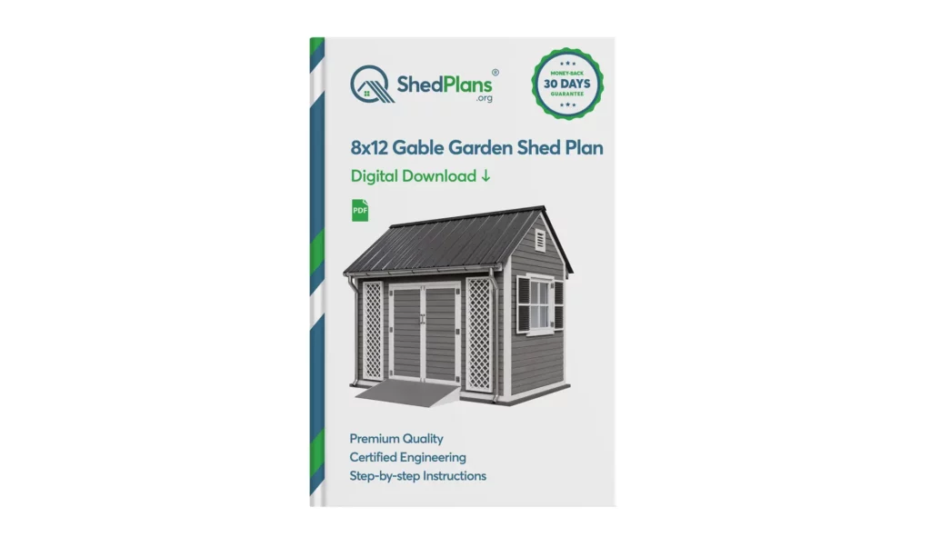 8x12 Gable Garden Shed Product Box