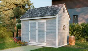 8x12 gable storage shed with double doors