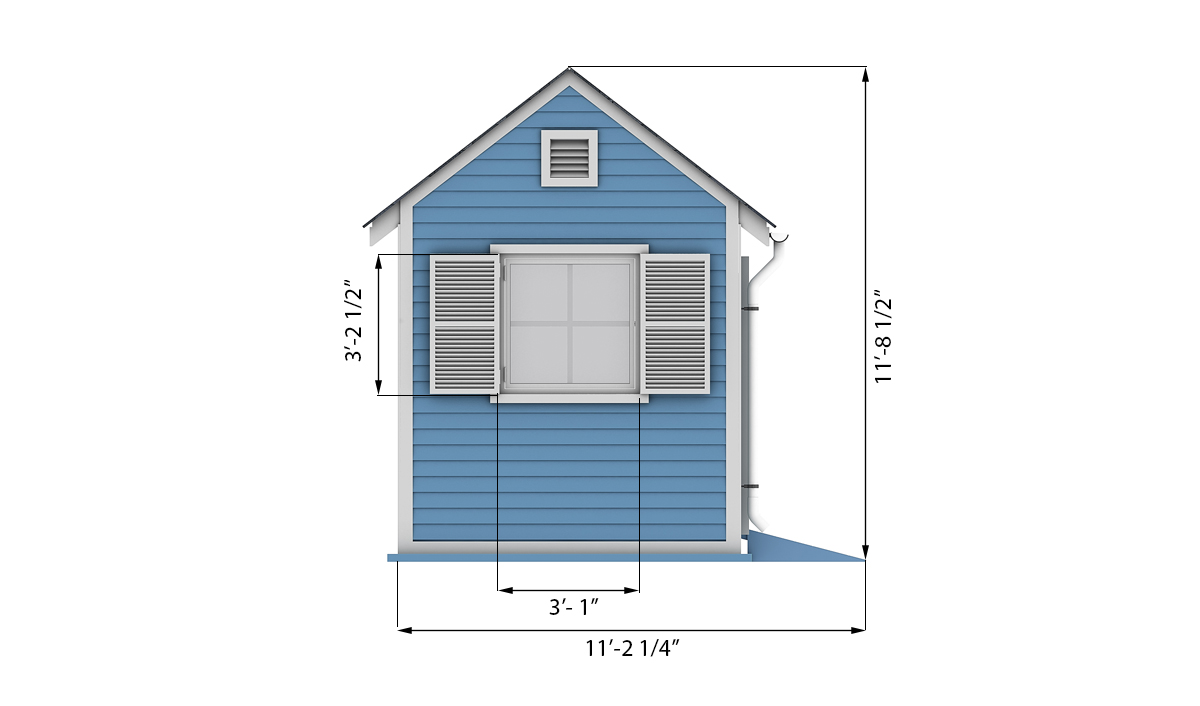 8x12 garden shed side preview