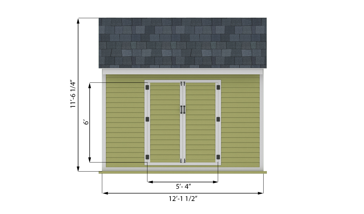 8x12 storage shed front side preview