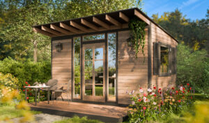 8x14 modern she shed with porch