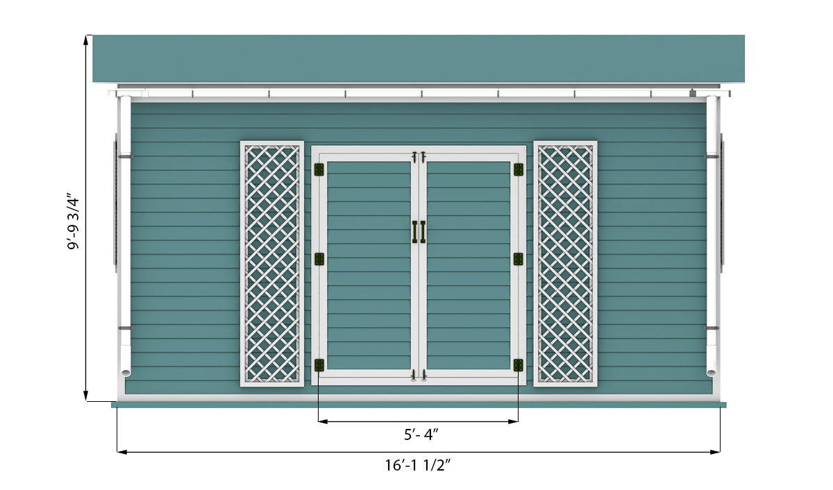 8x16 garden shed front side preview