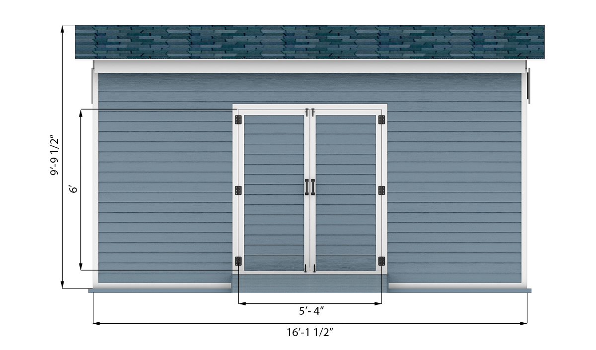 8x16 storage shed front side preview