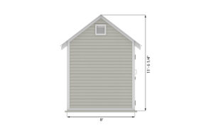 8x8 storage shed side preview