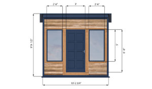 10x10 office shed front side preview