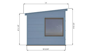 10x12 lean to office shed left side preview