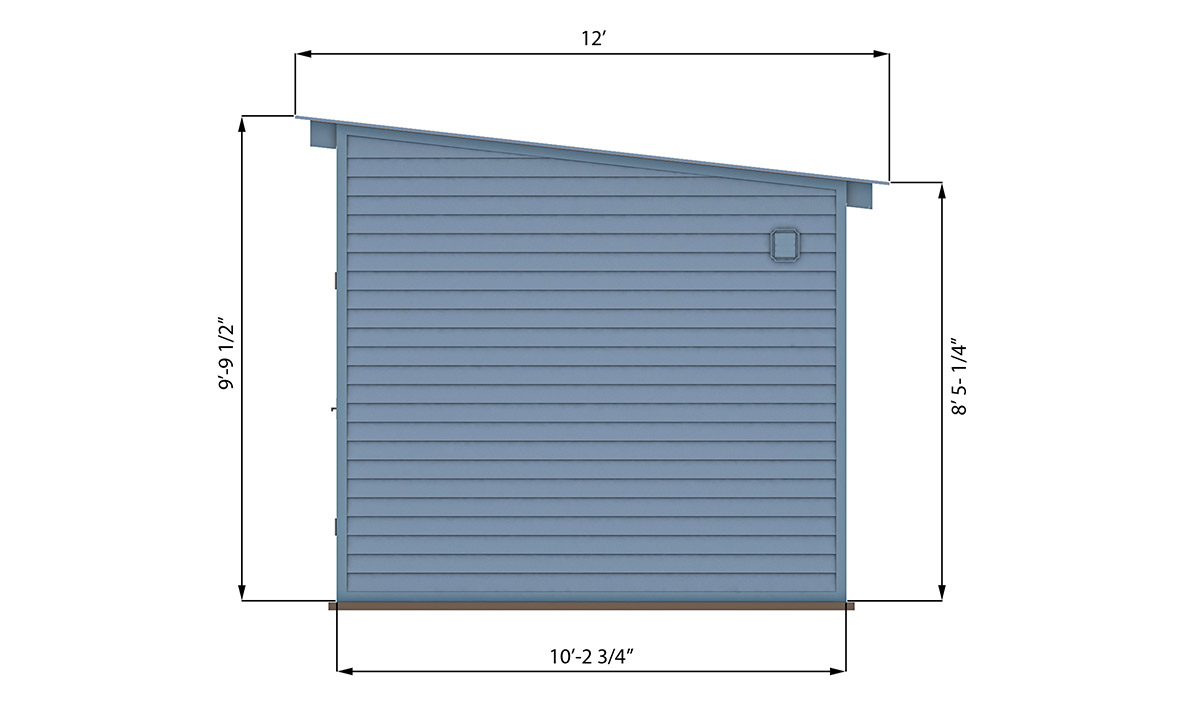 10x12 lean to office shed right side preview