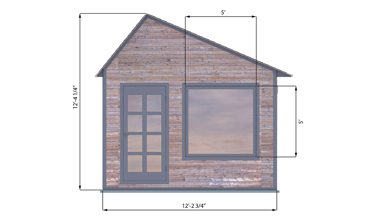 10x12 office shed front side preview