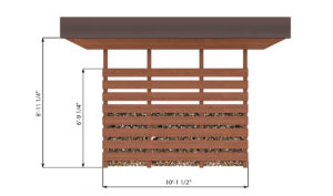 10x10 firewood shed back side preview