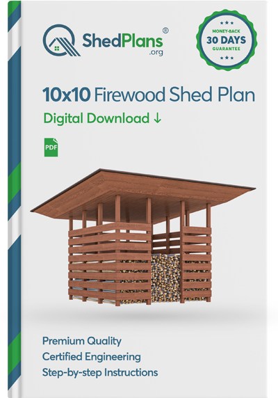 10x10 firewood shed product box
