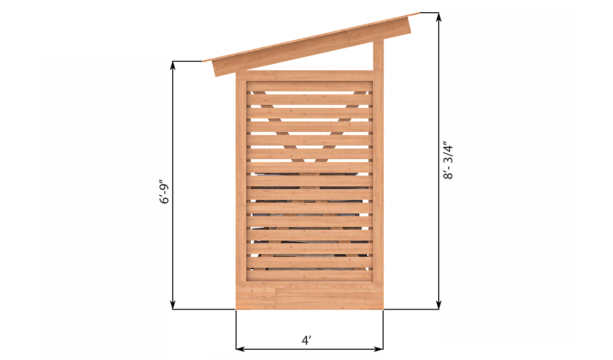 4x8 firewood shed left side preview