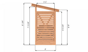 4x8 firewood shed right side preview