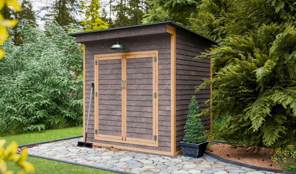 6x8 small lean to double door storage shed