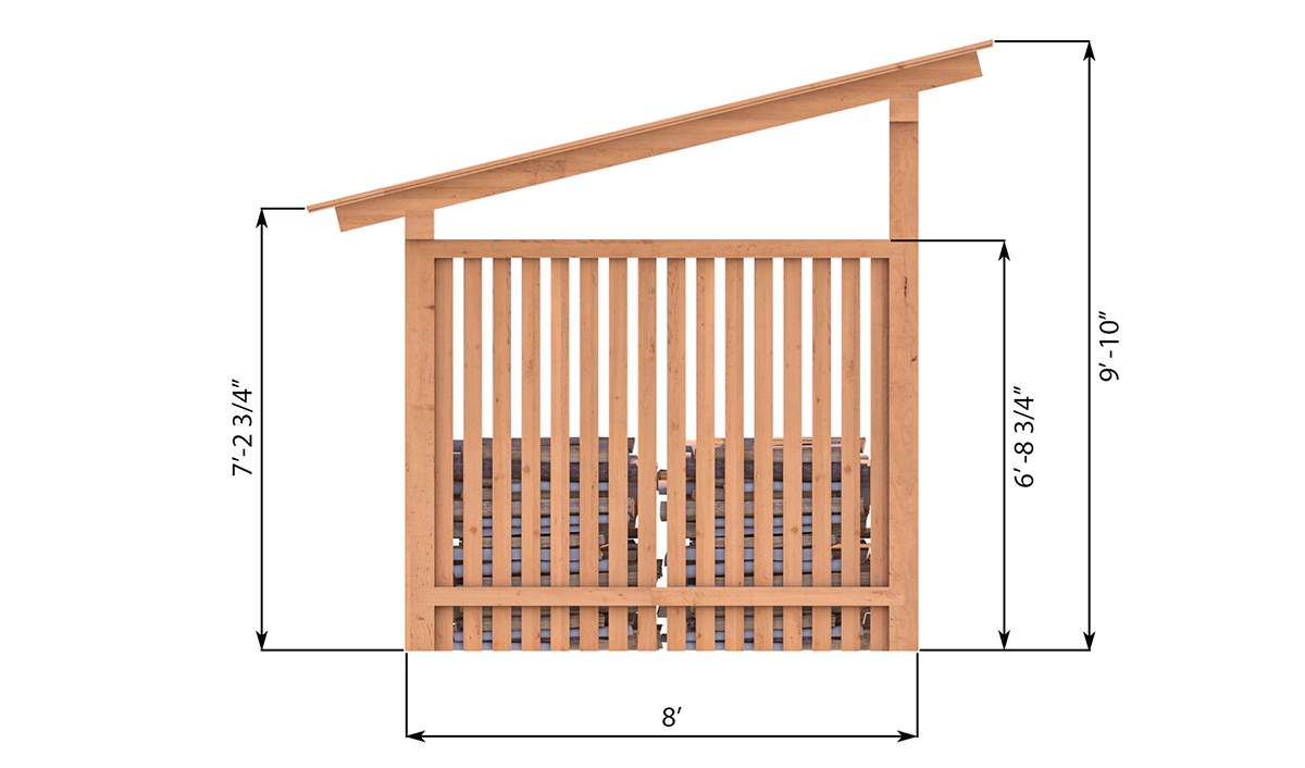 8x10 firewood shed left side preview