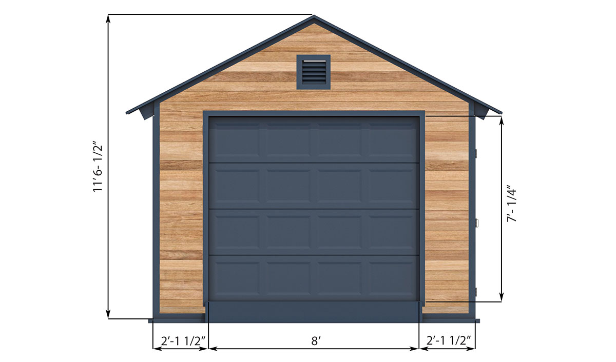 12x16 garage shed left side preview