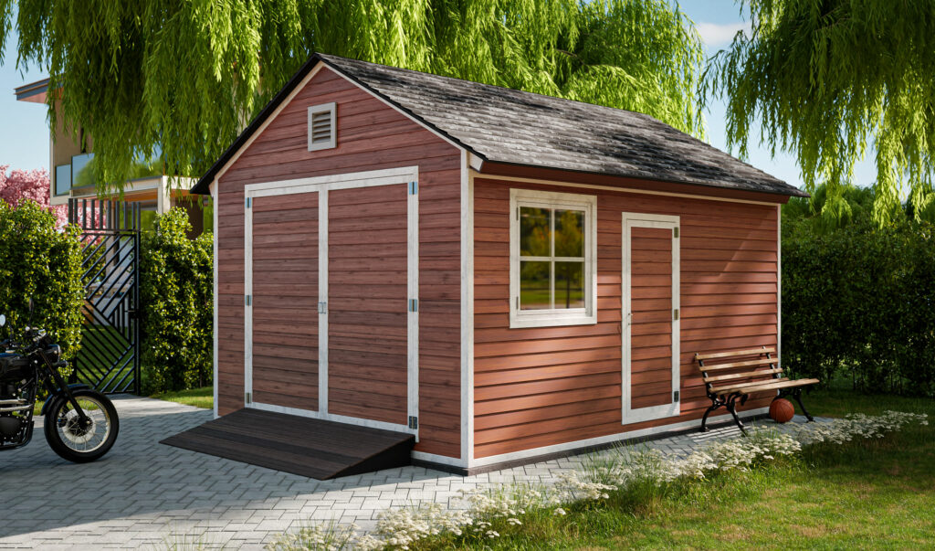 12x16 wooden gable garage shed