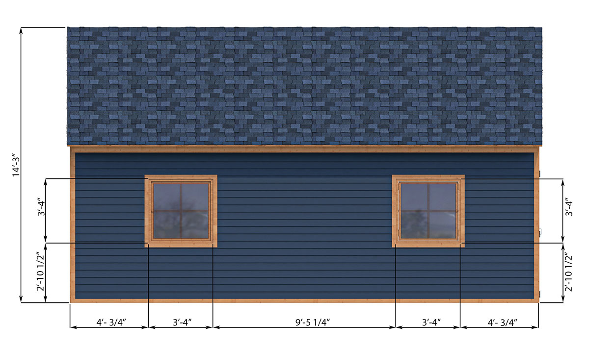 24x24 garage shed left side preview
