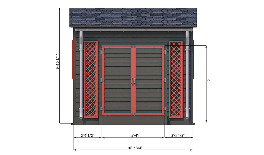 8x10 garden shed front side preview