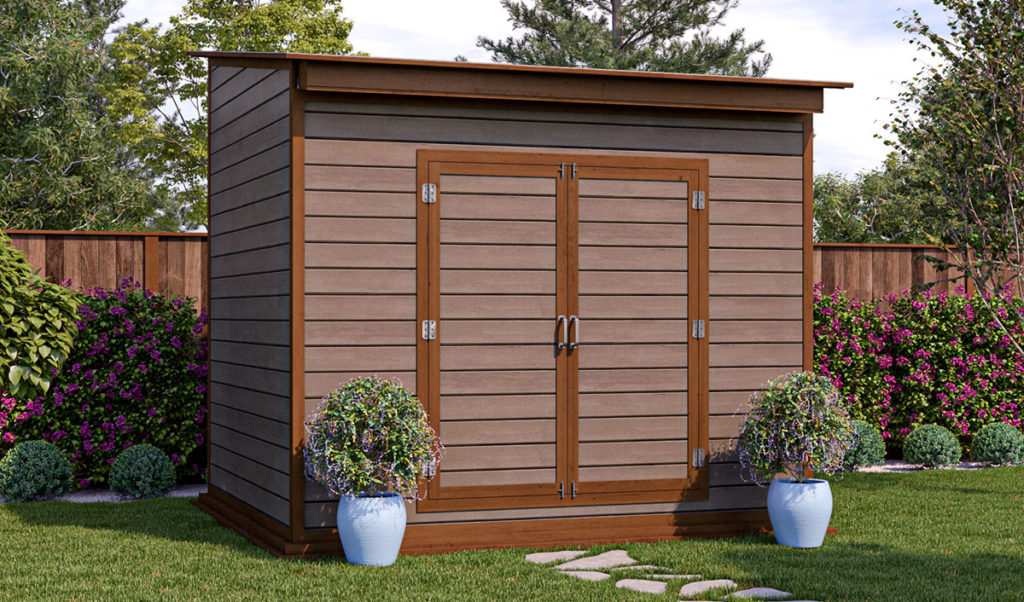 Storage Shed Plans 6' x 16'  Modern Roof style #D0616M Material List Included 
