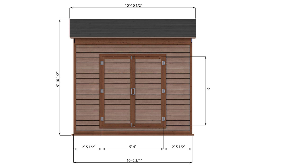 8x10 storage shed front side preview