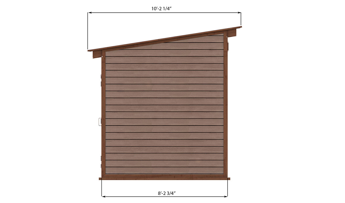8x10 storage shed left side preview