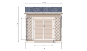 10x10 lean to garden shed front side preview