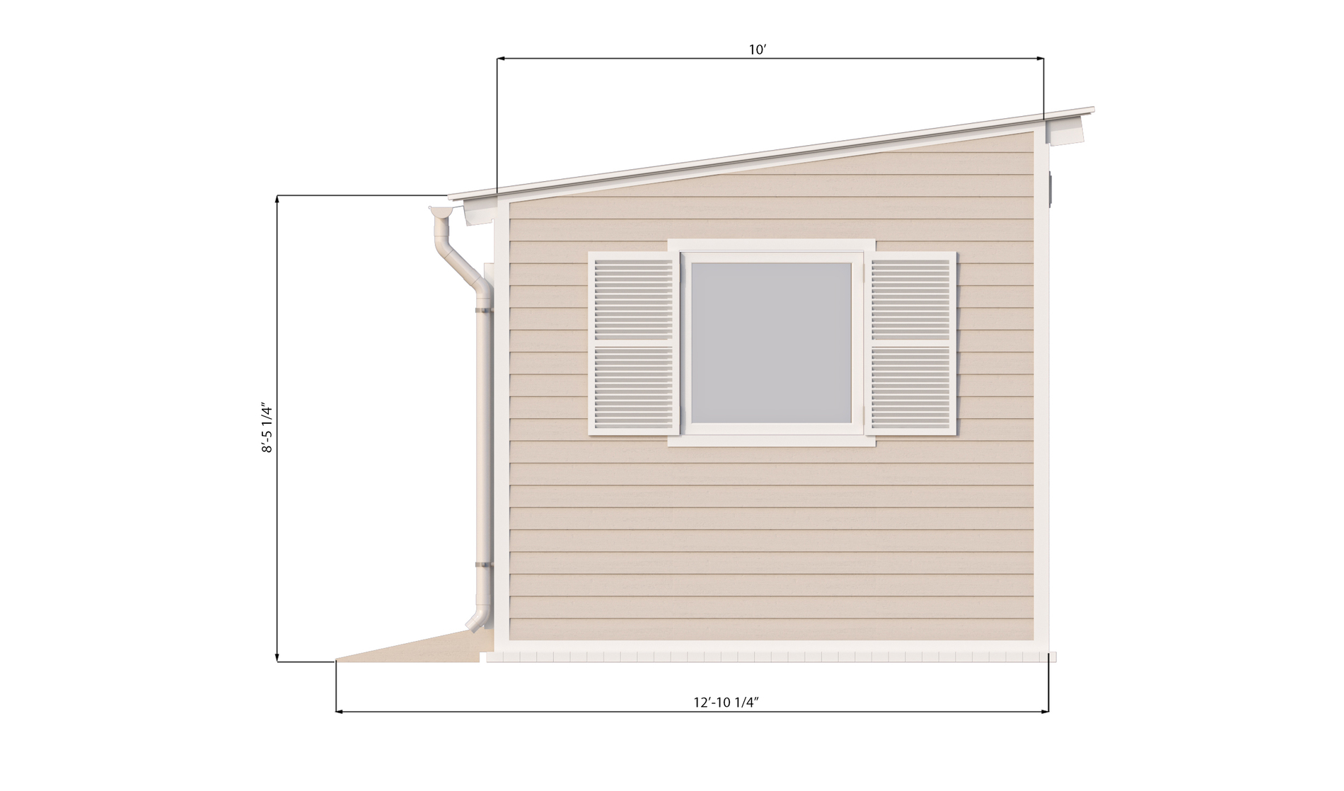 10x10 lean to garden shed left side preview
