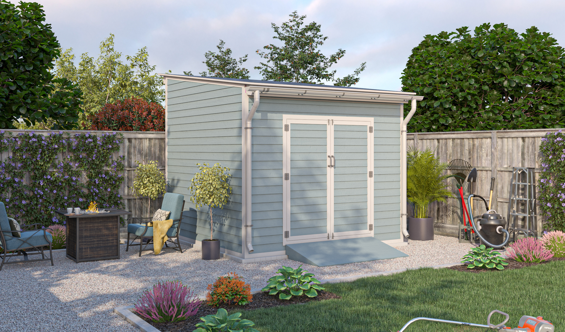 10x10 lean to storage shed preview